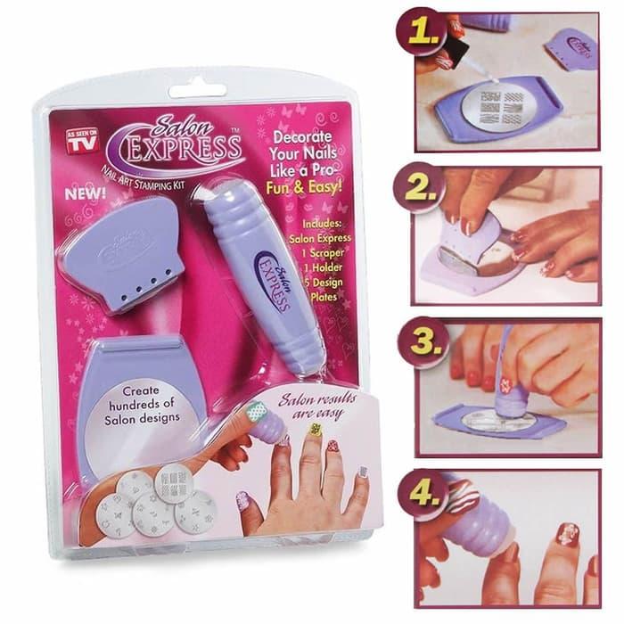 Detail Gambar Salon Express Nail Art Stamping Kit Salon / Penggambar Kuku Terbaru