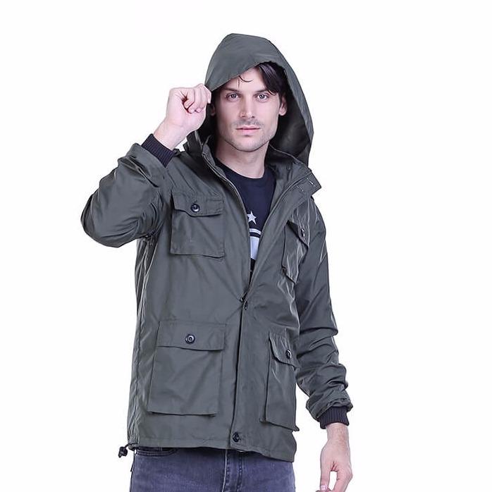 Jual Jaket Sweater / Hoodies Pria / Outwear Male Parka Army - H 2540