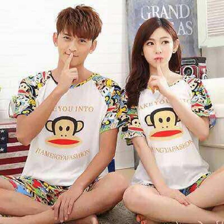 Baju Tidur Couple Piyama White Greens Fity Paull Franks