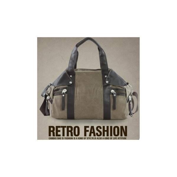 BA8219 Tas Selempang RETRO Pria Wanita Kanvas Kulit Shoulder Bag Kerja
