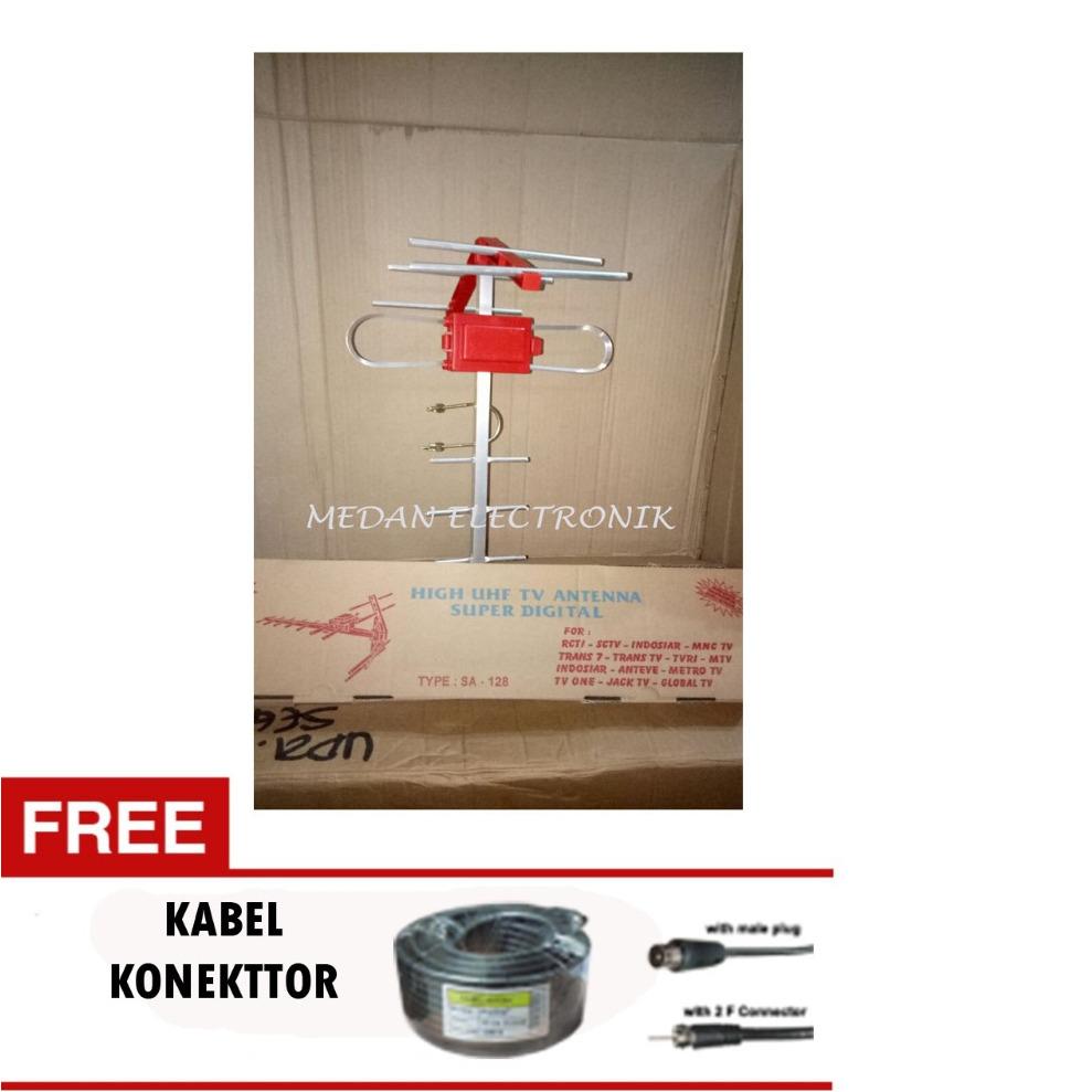 Medan Electronik Antena TV UHF Outdoor SA-128 Murah Bonus Kabel Konektor 15m