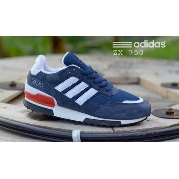 Sepatu Casual Olahraga Adidas ZX750 Navy List Putih Jogging