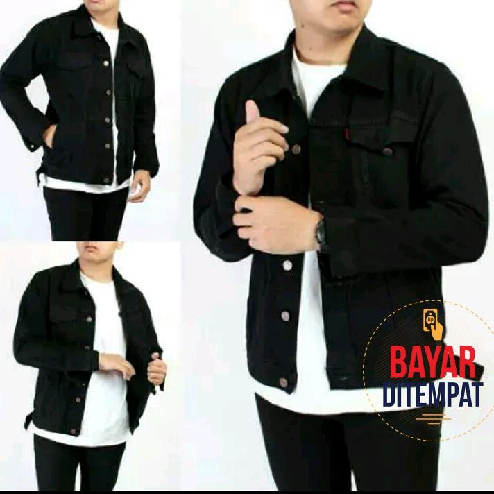 ispro Jaket Jeans Denim Pria Murah Berkualitas - Hitam