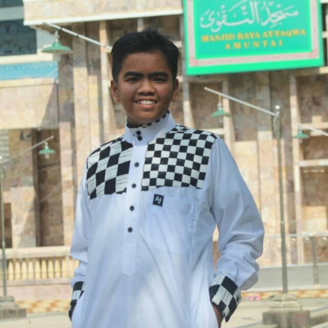 Gamis Aljar Kombinasi Catur / Busana Muslim / Slim Fit / Gamis Keren