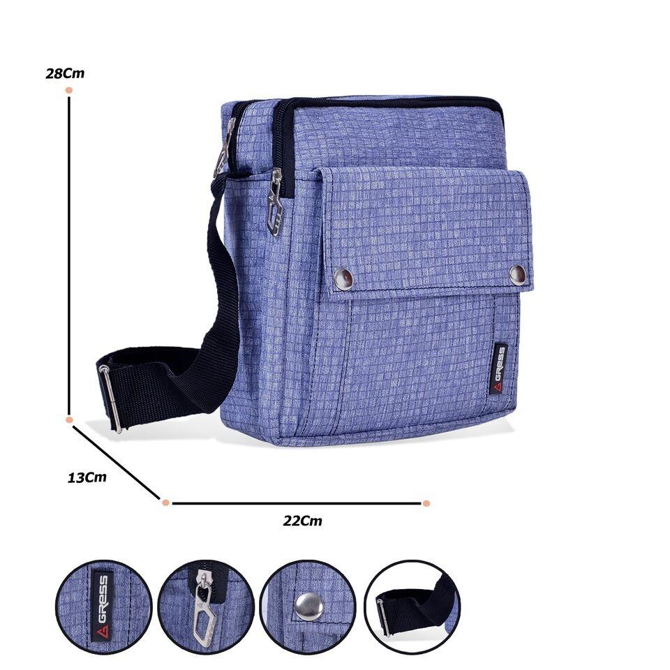 Tas Selempang Classic Canvas Gress (polo series) Messenger Shoulder Bag 9014 - 10 ZV Abu Abu