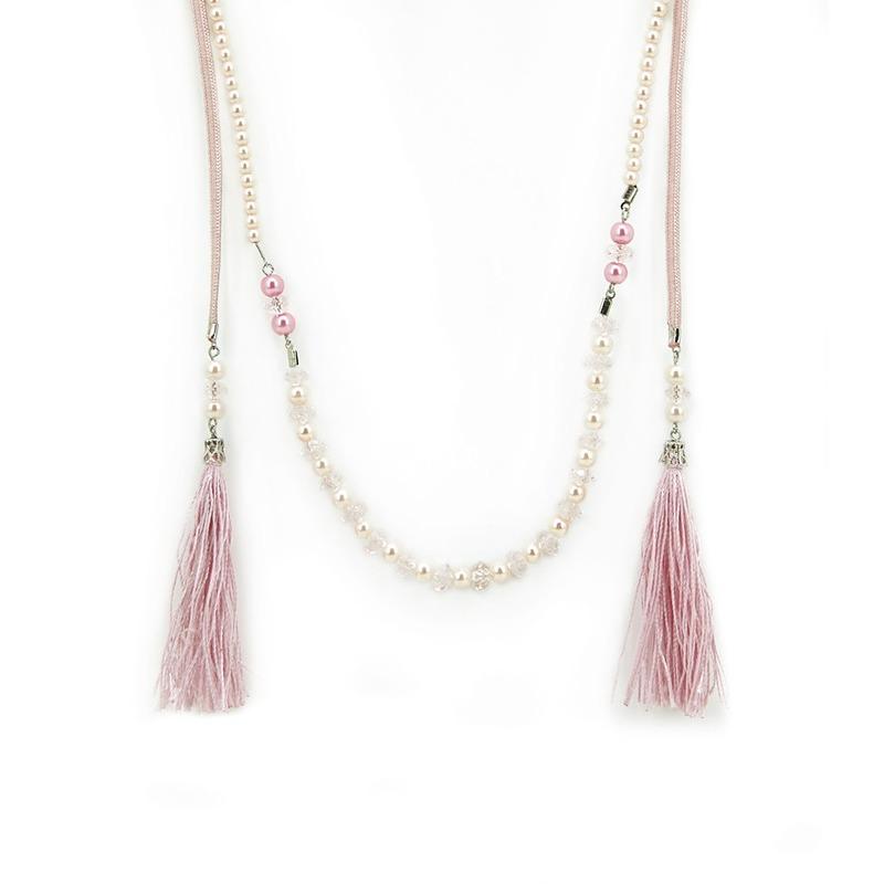 KALUNG FASHION IMPORT SOPHIE MARTIN JAXINE NECKLACE PINK N00986P3 ORI