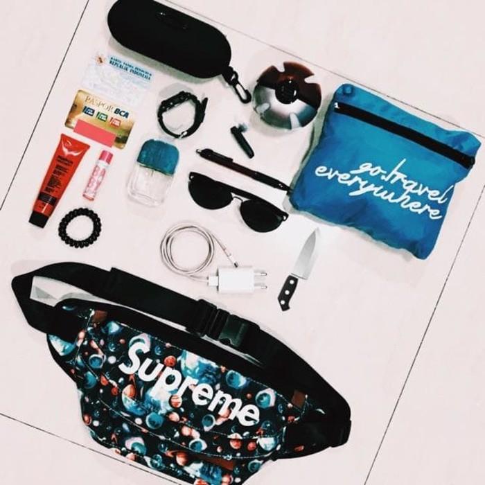 Tas Selempang / Waistbag Supreme Motif Buble Hijau Merah Import Murah - 9Yqynr