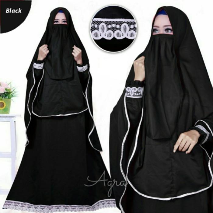 Cuci Gudang !!! Busana Muslim Gamis Cadar Syari Fitria Black Maroon Marun Marron TM