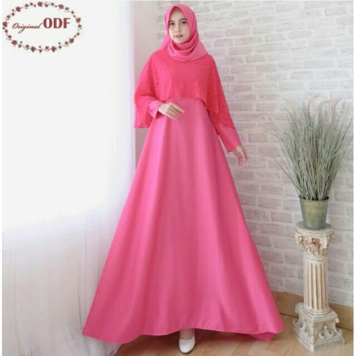 xmood butik - xm collection / A225 / gamis wanita / gamis murah / gamis baloteli / long dress pesta / gamis brukat / gamis brokat modern