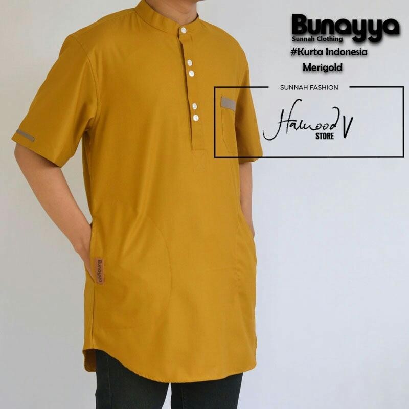 Kurta Bunayya MERIGOLD Gamis Cotton Toyobo Bunayya Sunnah Clothing Praying Clothes Man