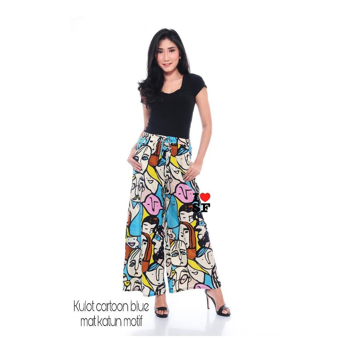 Baju Original Kulot Kartun Katun Celana Cewek Pants Panjang Joger Wanita Muslim Santai Casual Simple Trend 2018