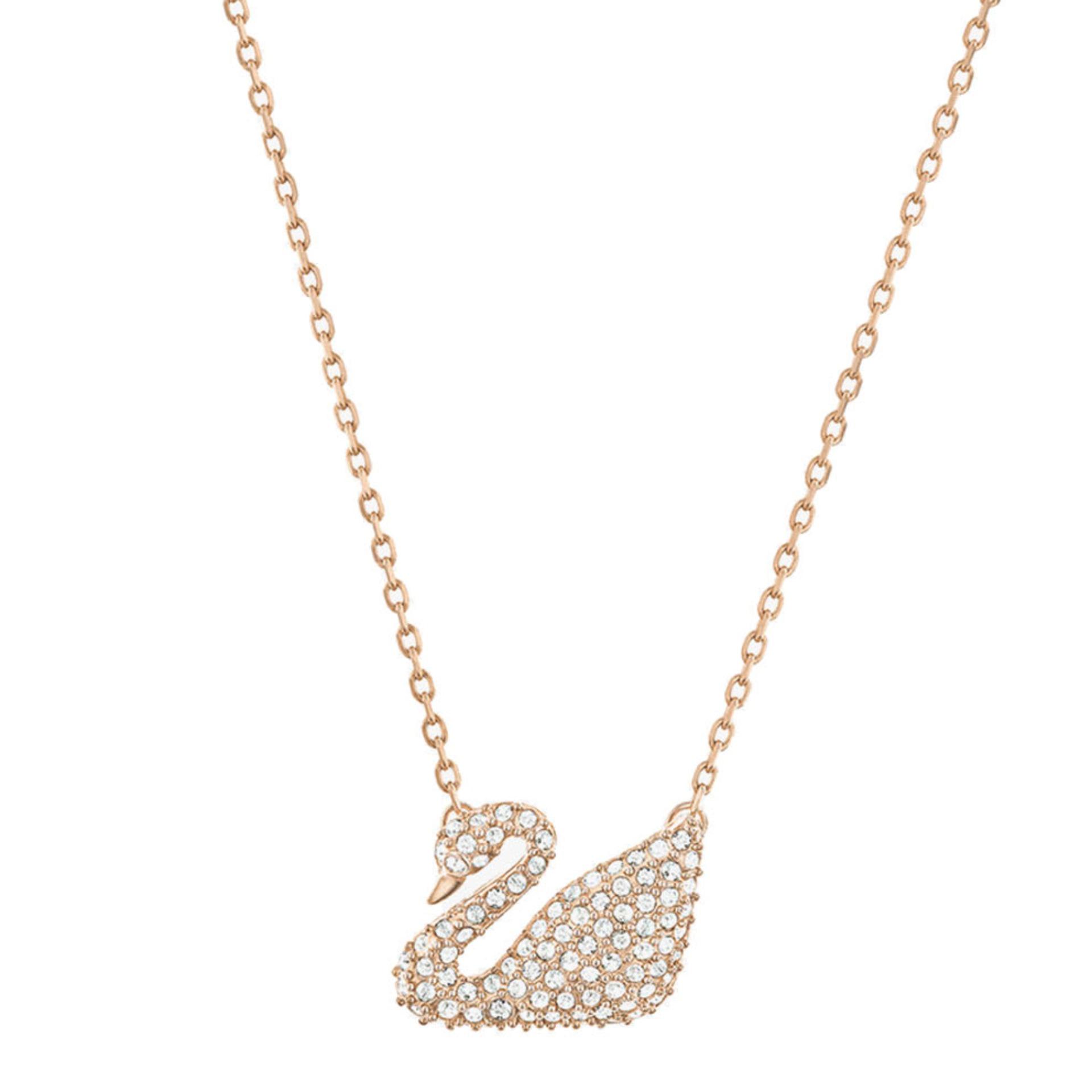 Swarovski Swan Necklace - Pink