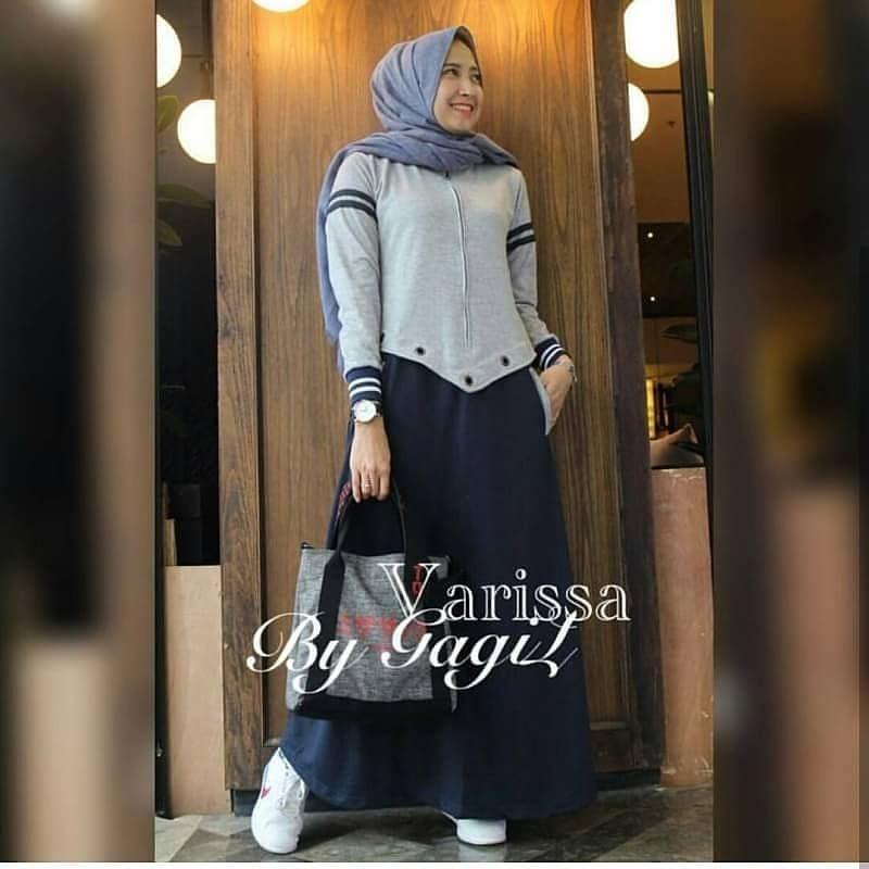 OEM  Baju Original Varisa Maxi Dress Muslim Modern Panjang Hijab Fashion Perempuan Casual Gamis Pakaian Wanita Terbaru 