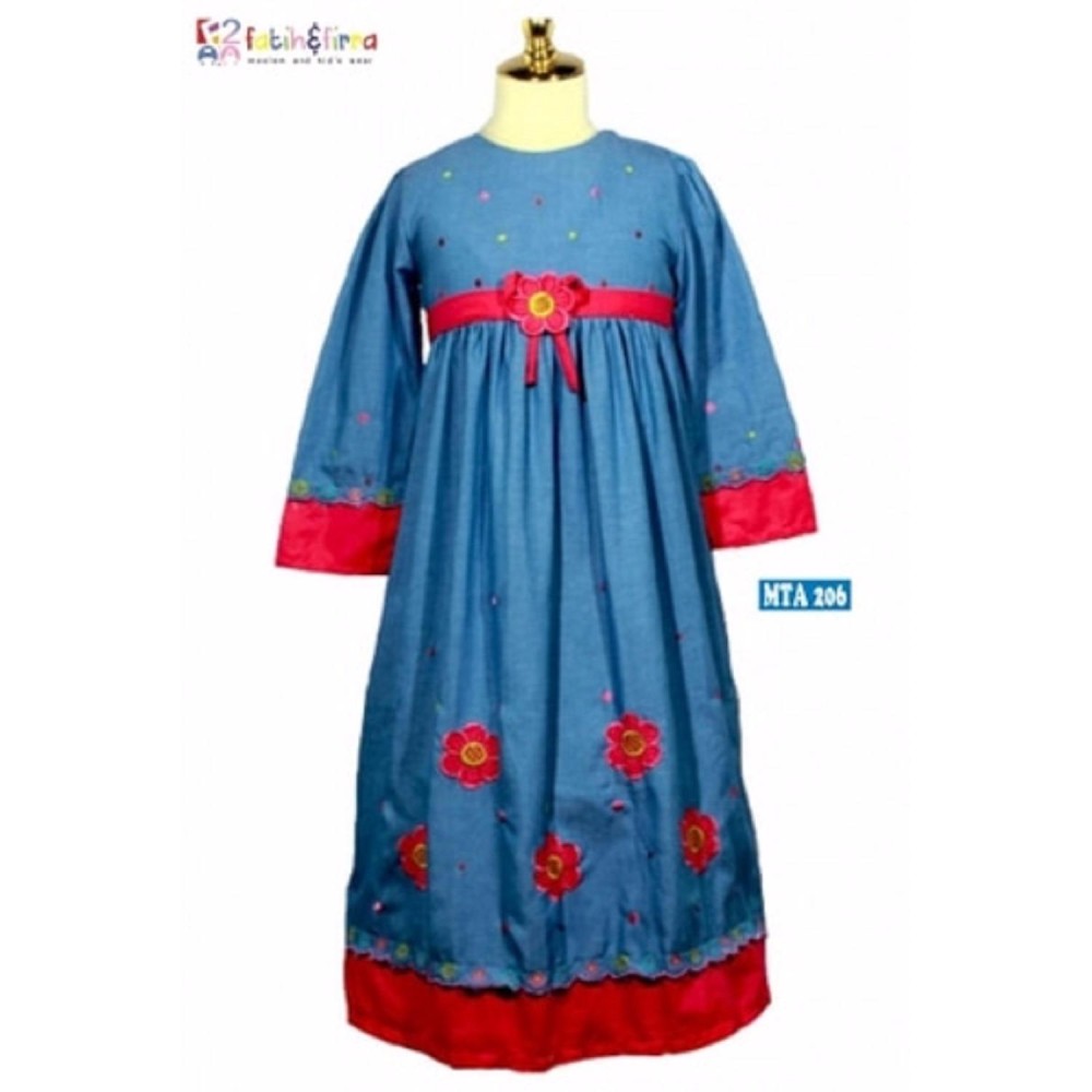 MTA 206 Denim 5-6 tahun grosir baju busana muslimah anak gamis perempu
