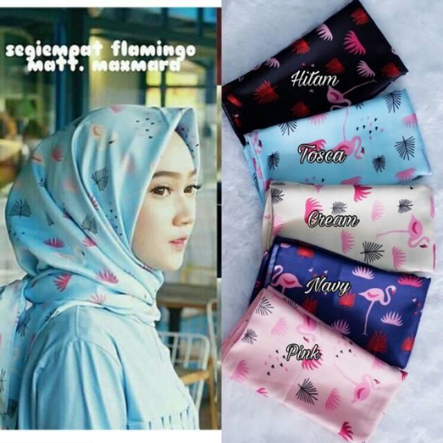El Hijab Jilbab Segi Empat Maxmara Premium Flamingo Gen 2 - Kerudung Jilbab Segi Empat Fashion Muslim Hijab Jilbab Segiempat Syari Khimar Motif Pashmina Motif Flamingo Hijab Modern Hijab Kekinian Hijab Daily Selebgram Hijab Pesta