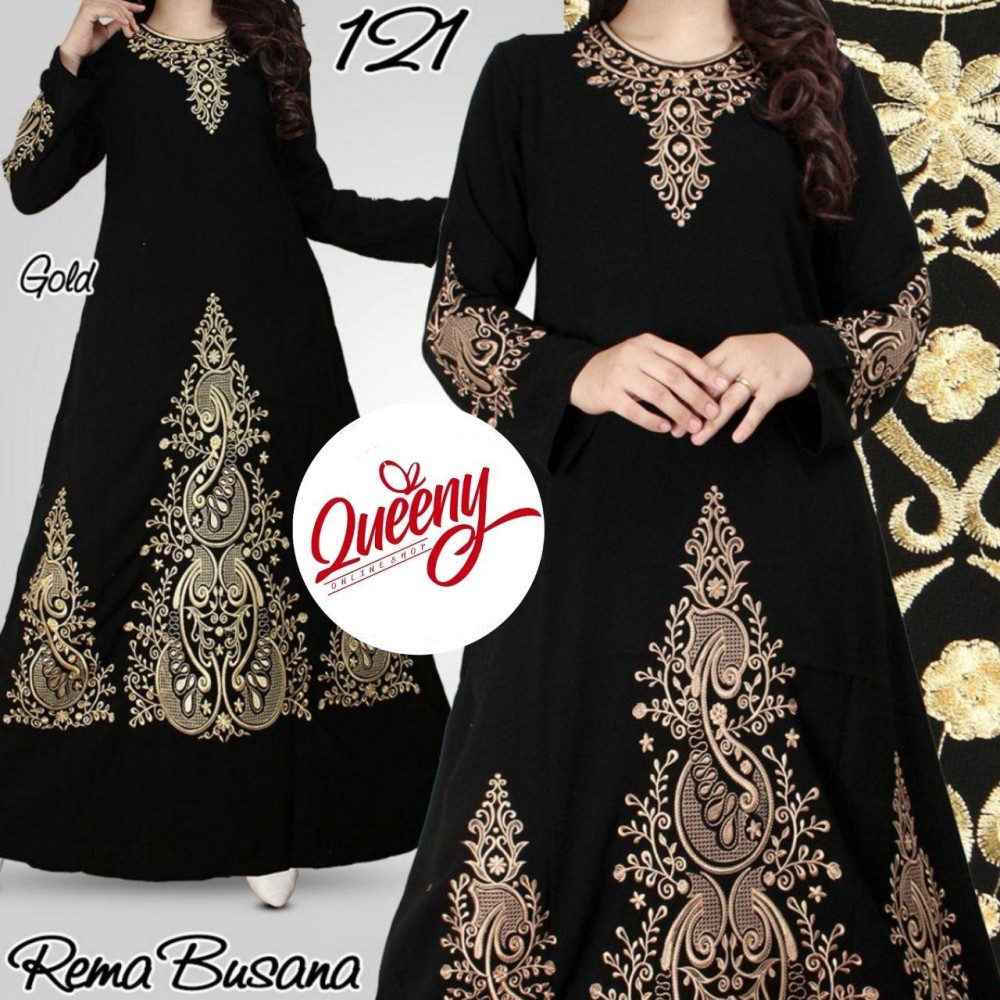 gamis abaya hitam arab - fashion muslimah - abaya modern 121