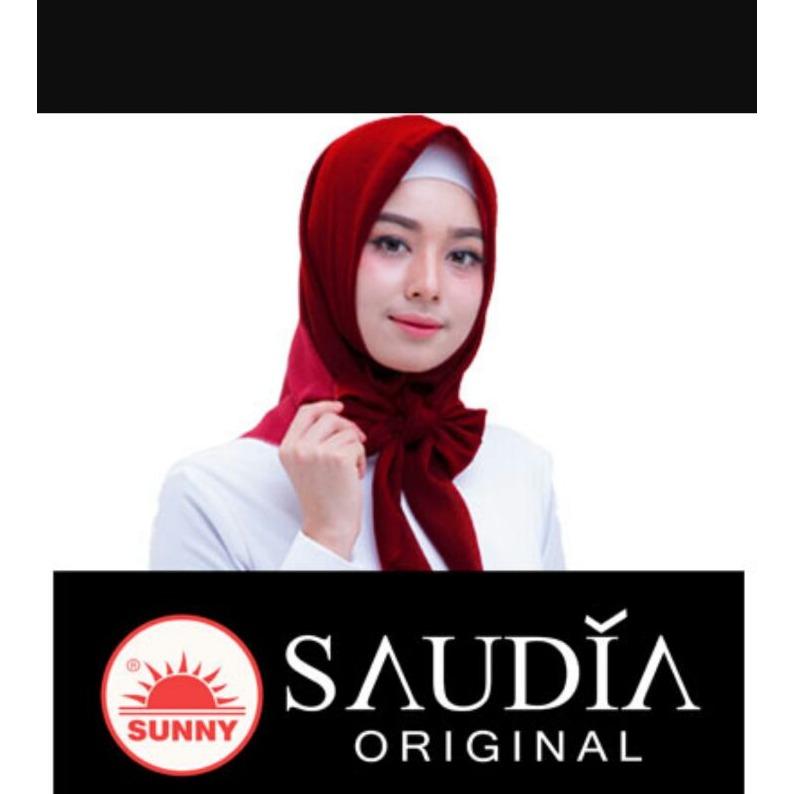 Hijab Segi Empat Saudia By Sunny Original Motif Polos ( BUKAN YANG KW )