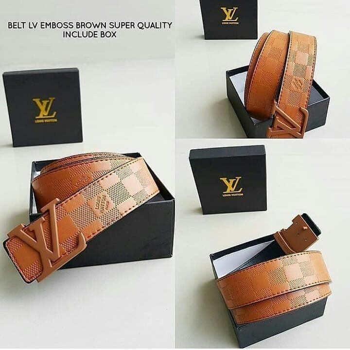 Ikat Pinggang LV Emboss Brown