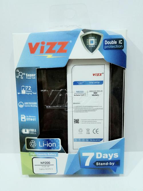 Vizz Baterai Batre Battery Batt Double Power Vizz Samsung Note 5 N9200 3000 Mah