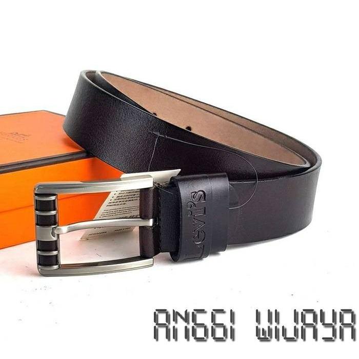 IKAT PINGGANG GESPER BELT PRIA KULIT IMPORT KEPALA JARUM JAMAN SEKARANG LVS03AW