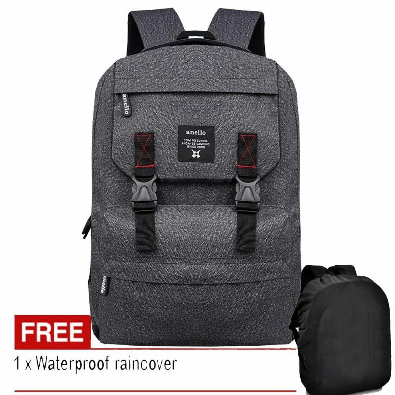 Tas Ransel Pria Tas Ransel Wanita Tas Punggung Tas Kerja Tas Kuliah Tas Fashion Tas Korea 2689 BKZ Casual - Grey + Raincover