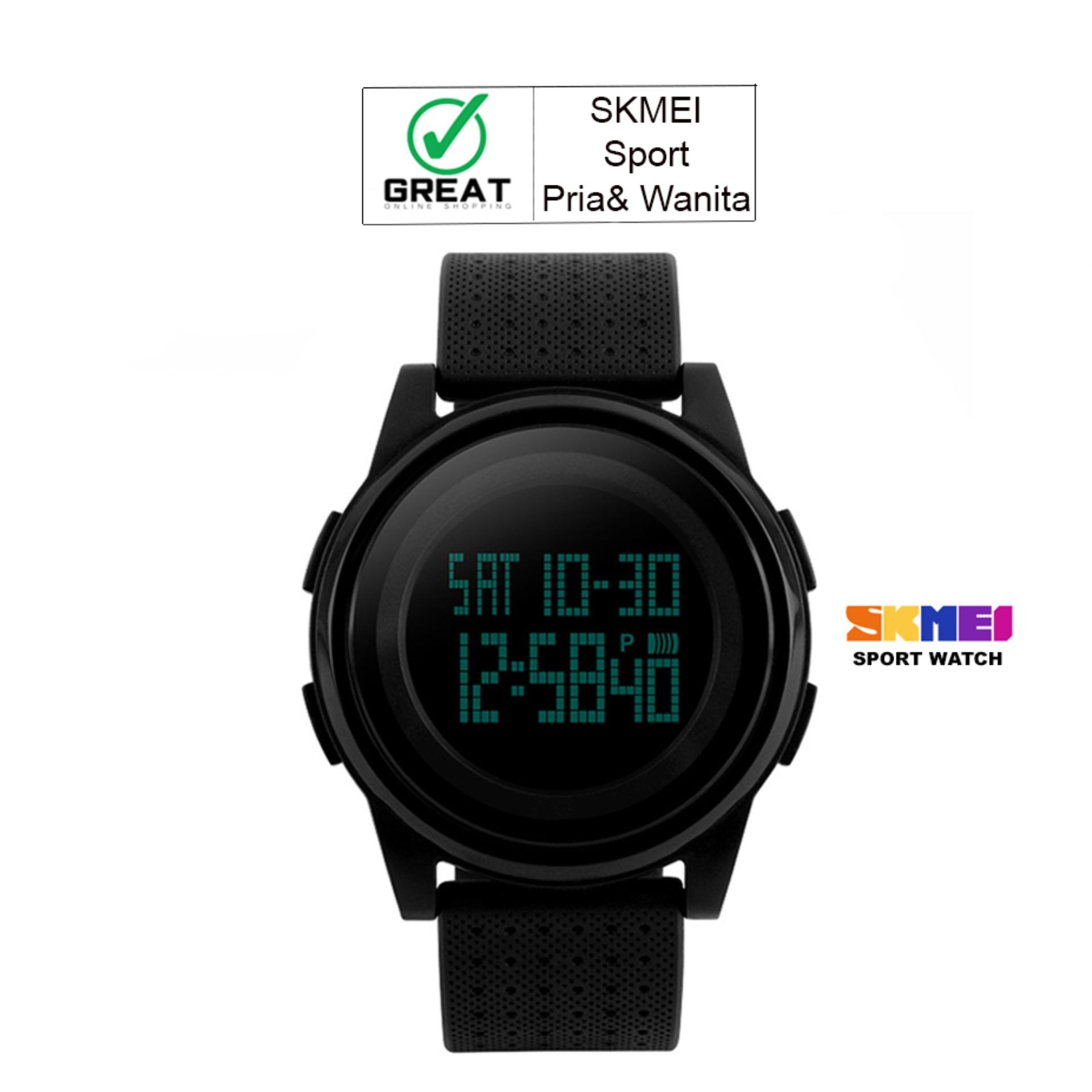 SKMEI Digital Sport Watch Water Resistant 50m DG1206 Jam Tangan Sport Day Date Night Light Stopwatch