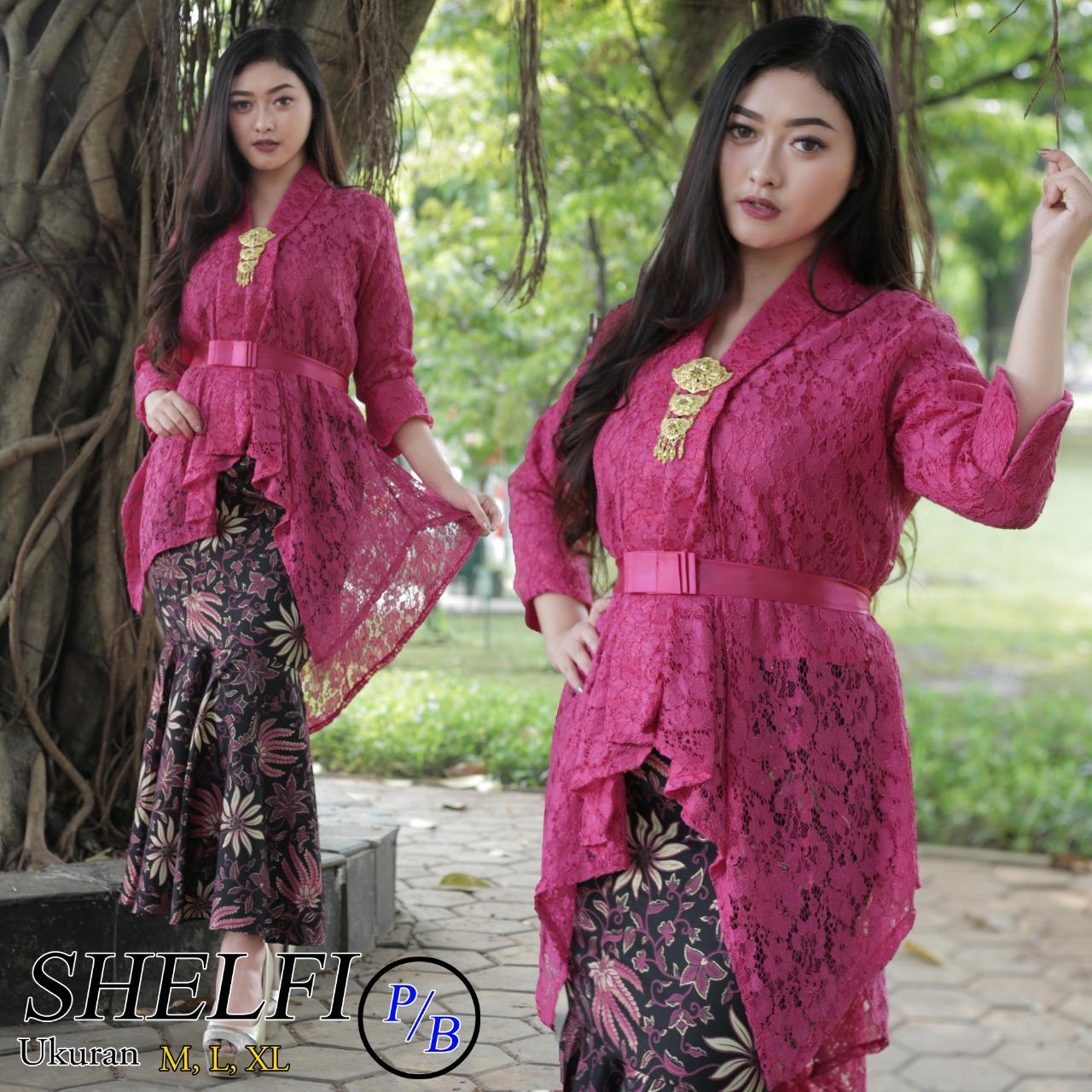 Fitur Shopping Yukz Setelan Lace Dan Celana Batik Wanita Enna Black