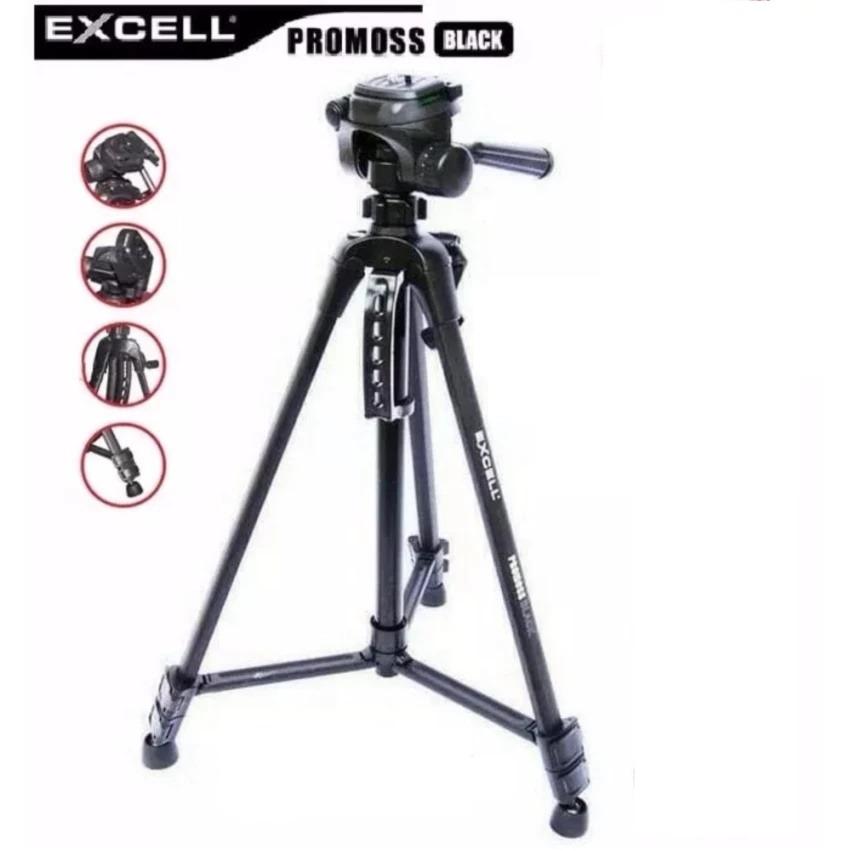 Tripod EXCELL PROMOSS BLACK Kamera Slr Dslr Mirrorless Gopro Hp Takara Somita Motomo Weifeng Fujifilm Murah Eco Kaiser