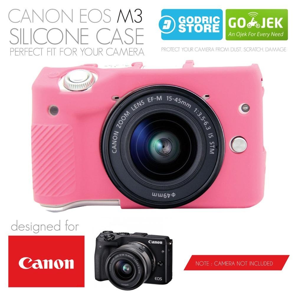 Godric Silicone Canon EOS M3 Silikon Case / Sarung Silicon Kamera Mirrorless - Pink Muda