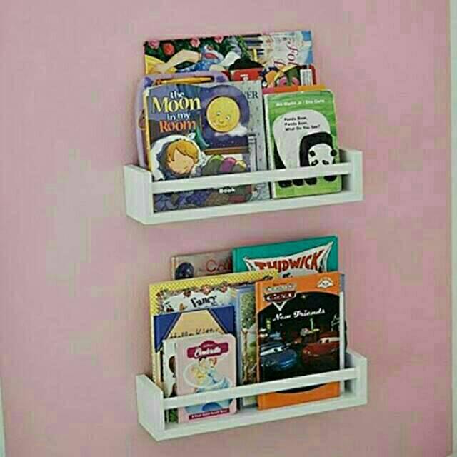 Twinsj. 2Pcs Rak Buku Anak Melayang . Rak Buku. Ambalan Hpl