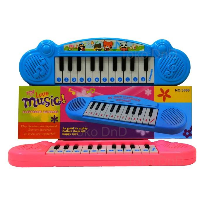 Mainan Anak - Electronic My Love Keyboard Play Piano Murah Music 22 - Wd9tcs