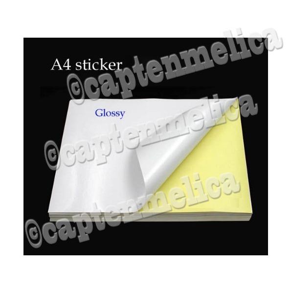 100 lembar - Kertas Stiker Polos A4 Kromo Glossy Glosy Sticker Gambar Tempel Kertas Sticker Chromo