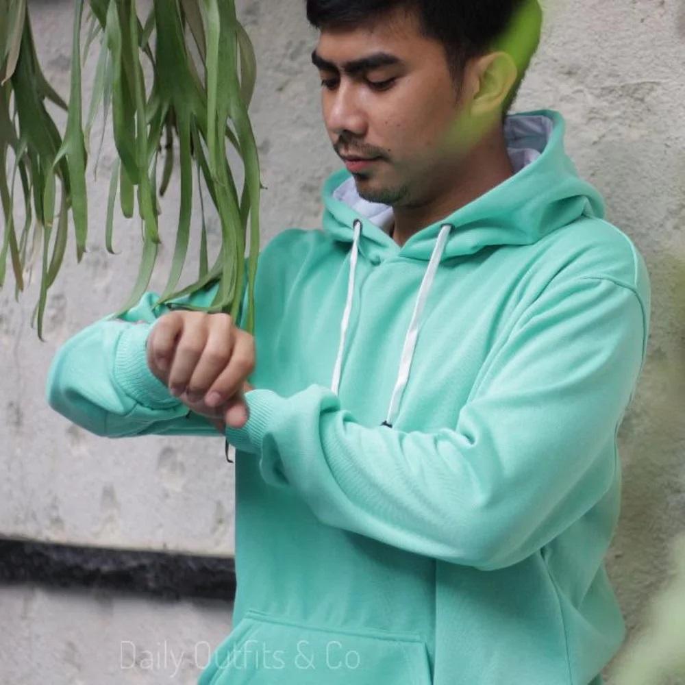 Jaket Sweater Polos Hoodie Jumper Hijau Mint - Premium Quality Januari 2019 - 2 Jaket Sweater Polos Hoodie Jumper Hijau Mint - Premium Quality - 2