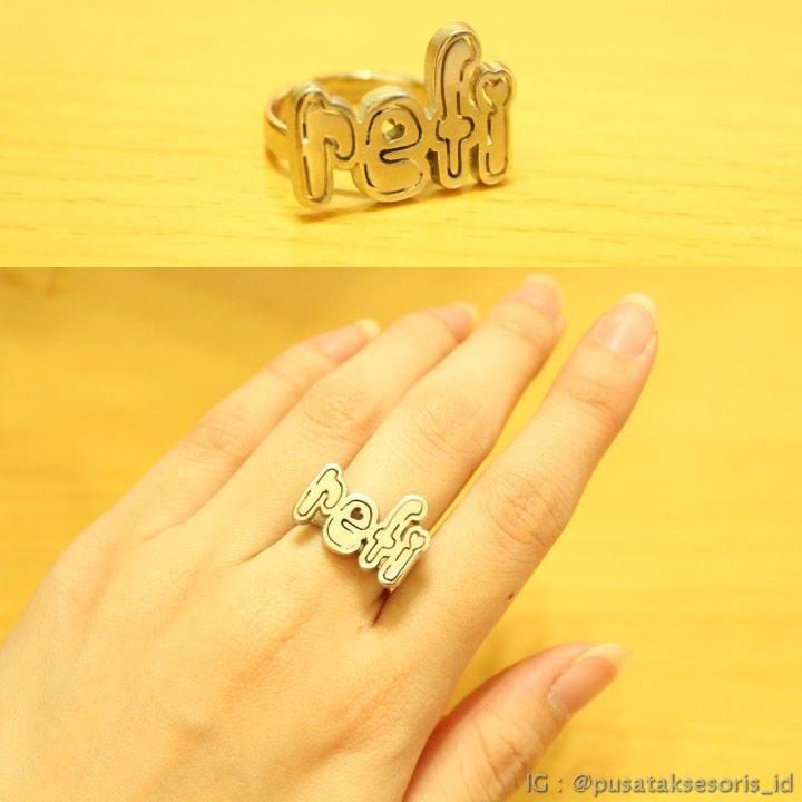 Jual Cincin Nama Gold Lapis Emas 24 Karat Bisa cetak sesuai nama sendiri