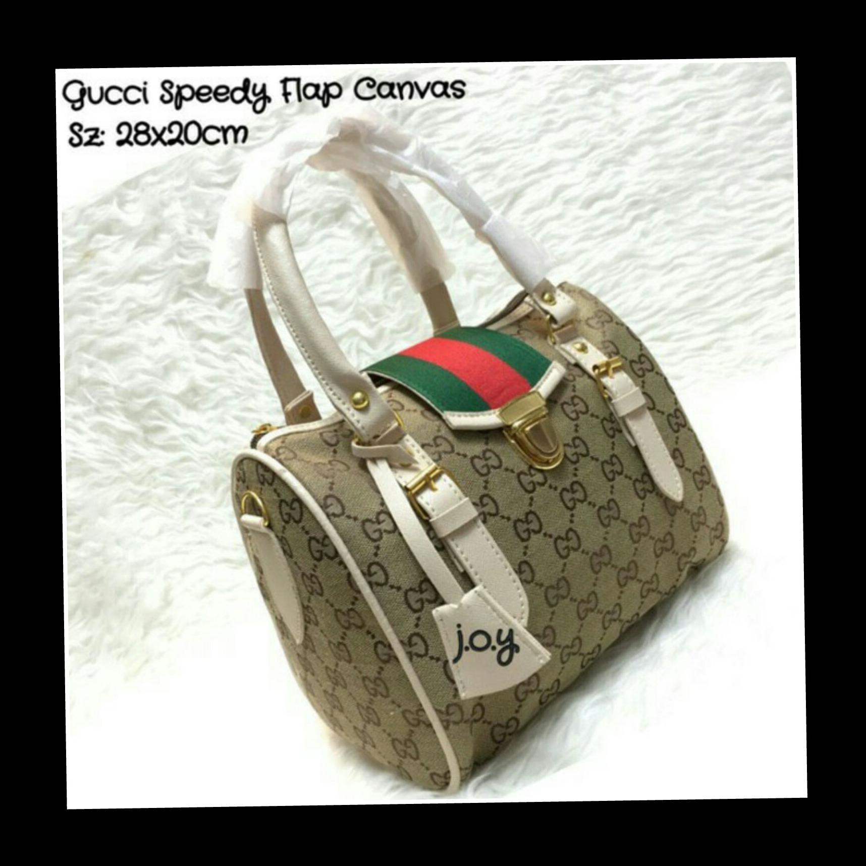 TAS MURAH GUCCI SPEEDY FLAS KANVAS WANITA / KHISAN STORE