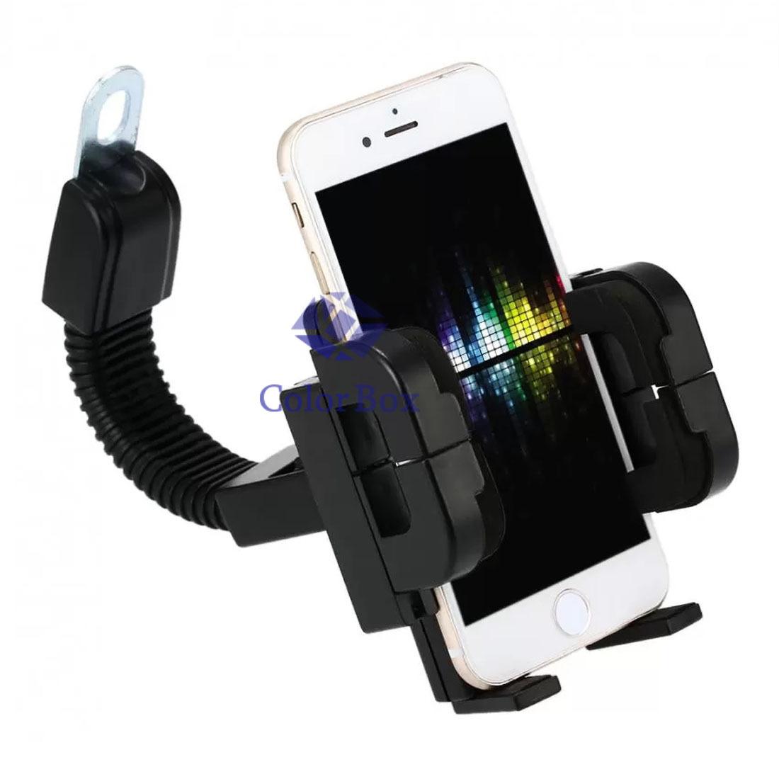 Mr Phone Holder Spion Holder Sepeda Motor Holder GPS Holder Motor Spion Holder Handphone di Motor Holder Motorcycle / GPS Holder Sepeda Motor - Hitam
