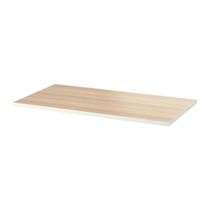 IKEA LINNMON Daun meja, putih, efek kayu oak diwarnai putih 150x75 cm