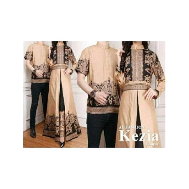 PROMO BAJU - SUPPLIER GROSIR 14718 PAKAIAN COUPLE MUSLIM CP MAERA BATIK MODERN SARIMBIT KELUARGA BAJU PASANGAN KEMEJA KOKO MAXI MAXY DRESS MUSLIMAH PESTA KEKINIAN WARNA MOCCA MURAH GROSIR BAHAN KATUN