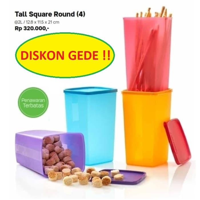 Tupperware Tall Square Round Toples Tempat Makanan Tinggi summer