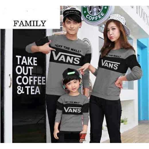 Kaos Original Family Vans-Kaos Couple Keluarga 3 Pasang