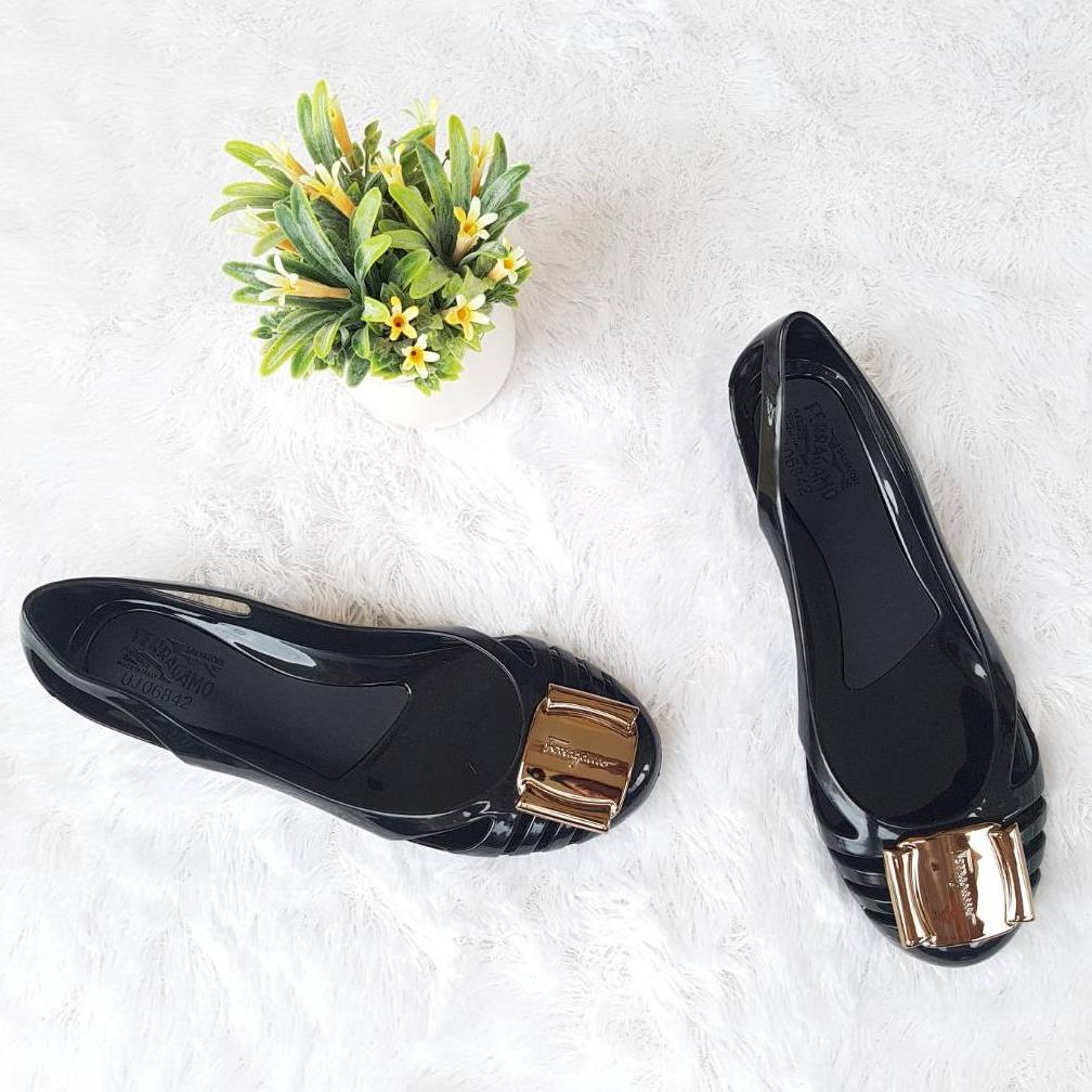 Jelly Shoes Wanita - Sepatu Flat Wanita Jelly Import Italy ID30 Warna Metalik
