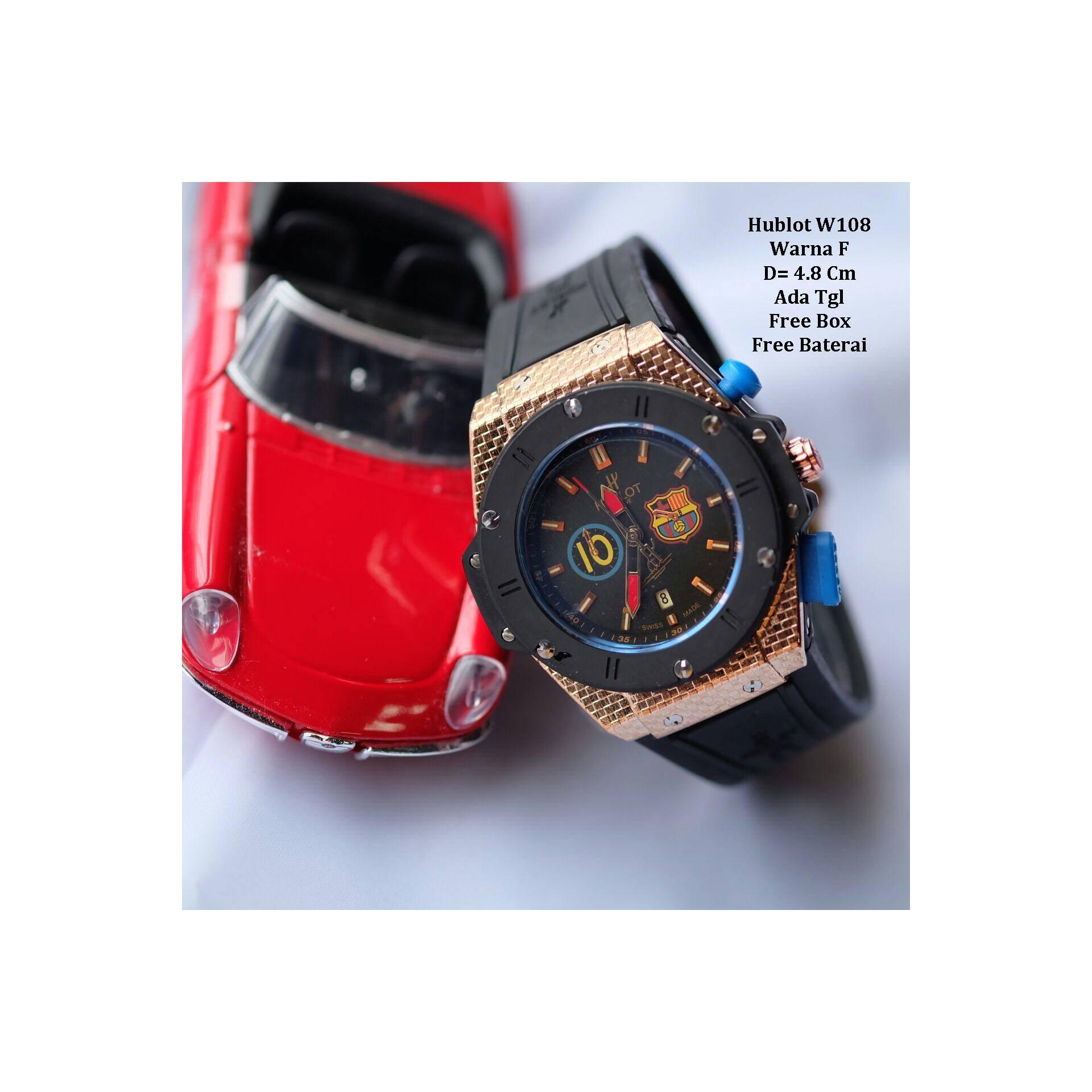 Jam Tangan Pria / jam tangan Murah Hublot Barca Black Rose In Blue