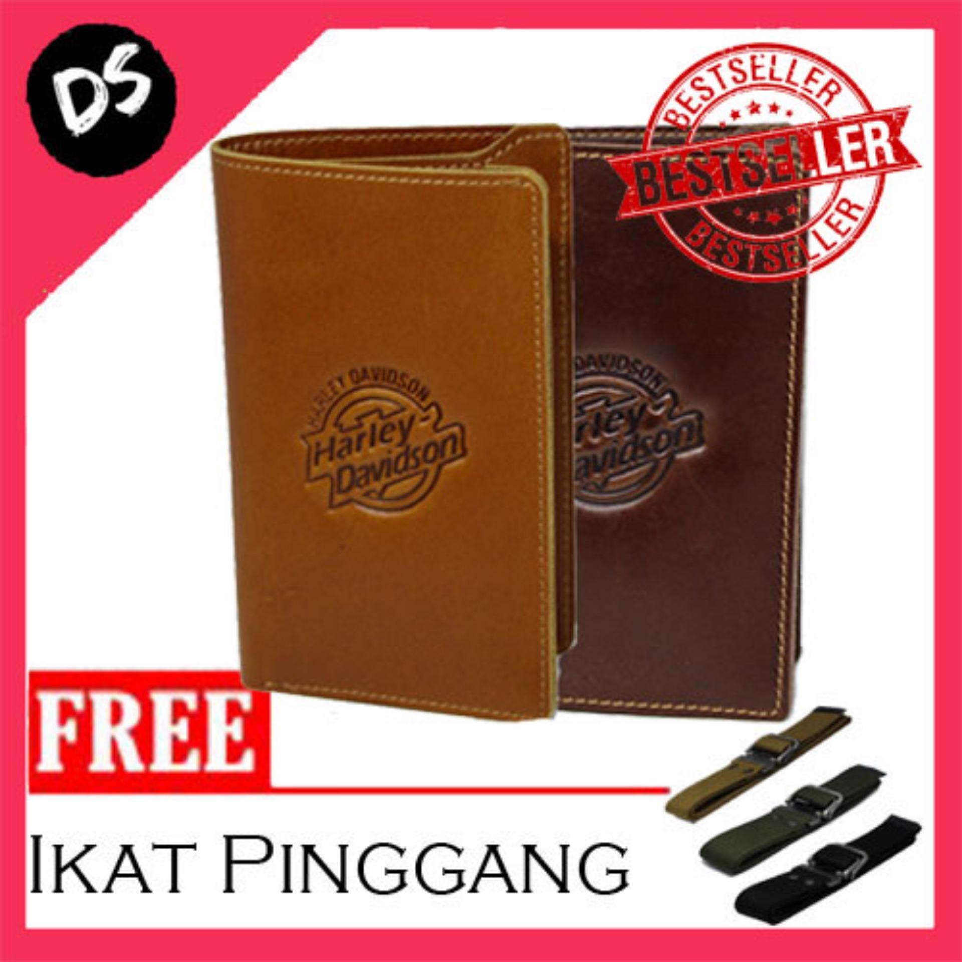 Promo Gilaaa!!! Dompet Pria Kulit Asli Hitam Model Harley Davidson Free Ikat Pinggang - Dream Shop