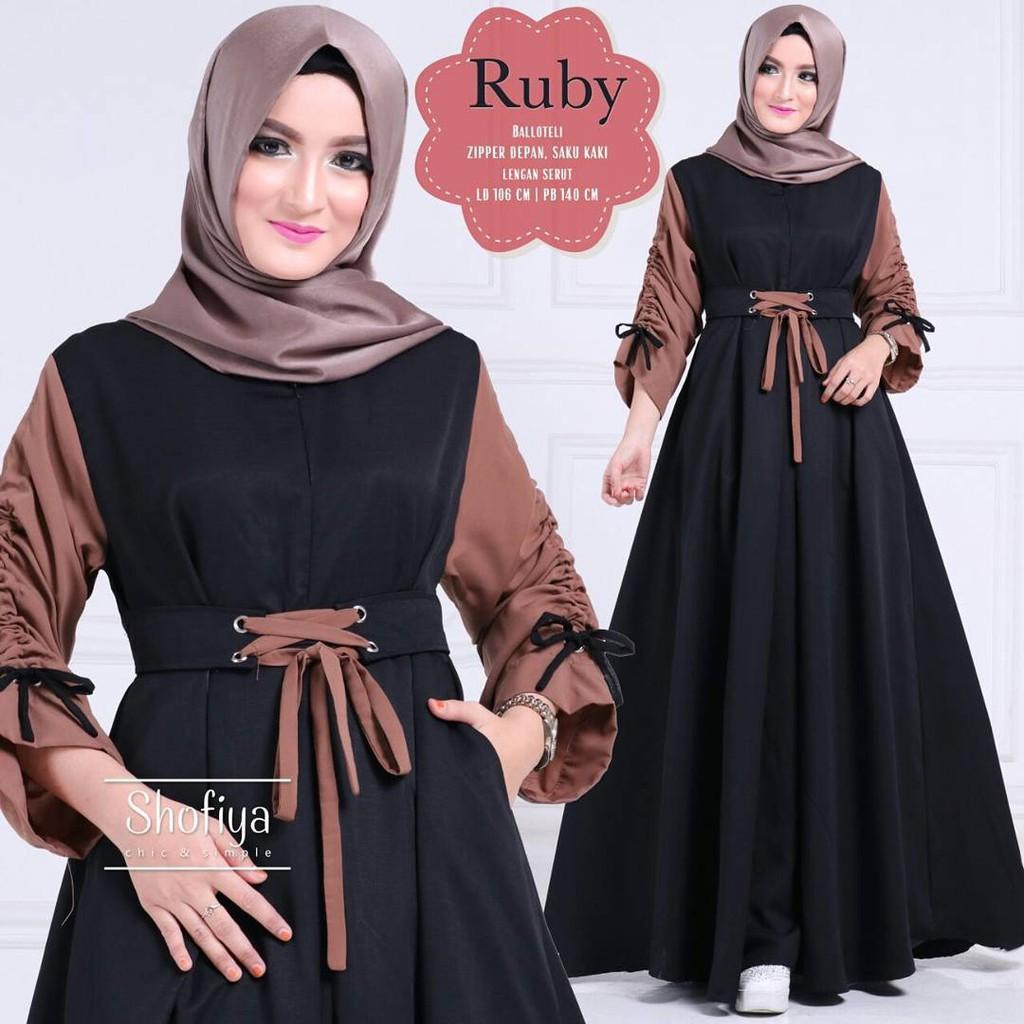 Murah NF - GAMIS SYARI RUBY DRESS - GAMIS JUMBO - TANAH ABANG - BAJU KEKINIAN - DRESS BRUKAT -DRESS
