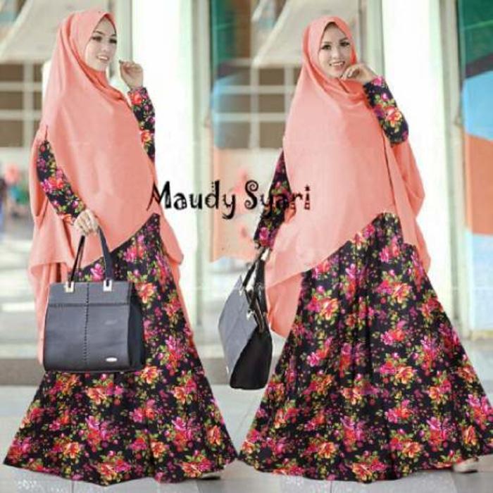 BAJU BUSANA MUSLIM GAMIS MAUDY SYARI SALEM KATUN BERGO PAD 2 LYR