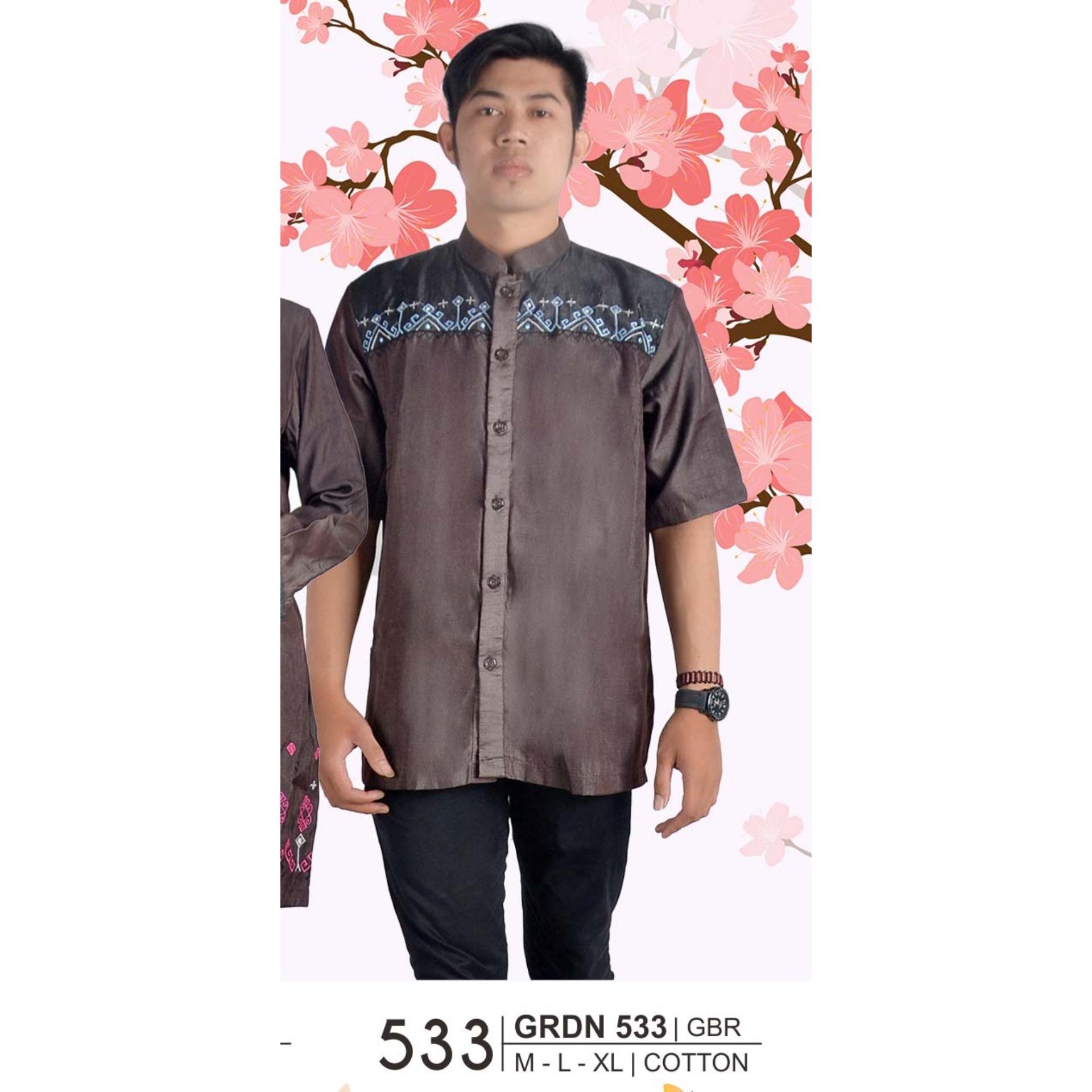 GIARDINO GRDN 533 FASHION DEWASA BAJU MUSLIM PRIA - bahan COTTON - SERASI DAN MODIS (COKELAT)