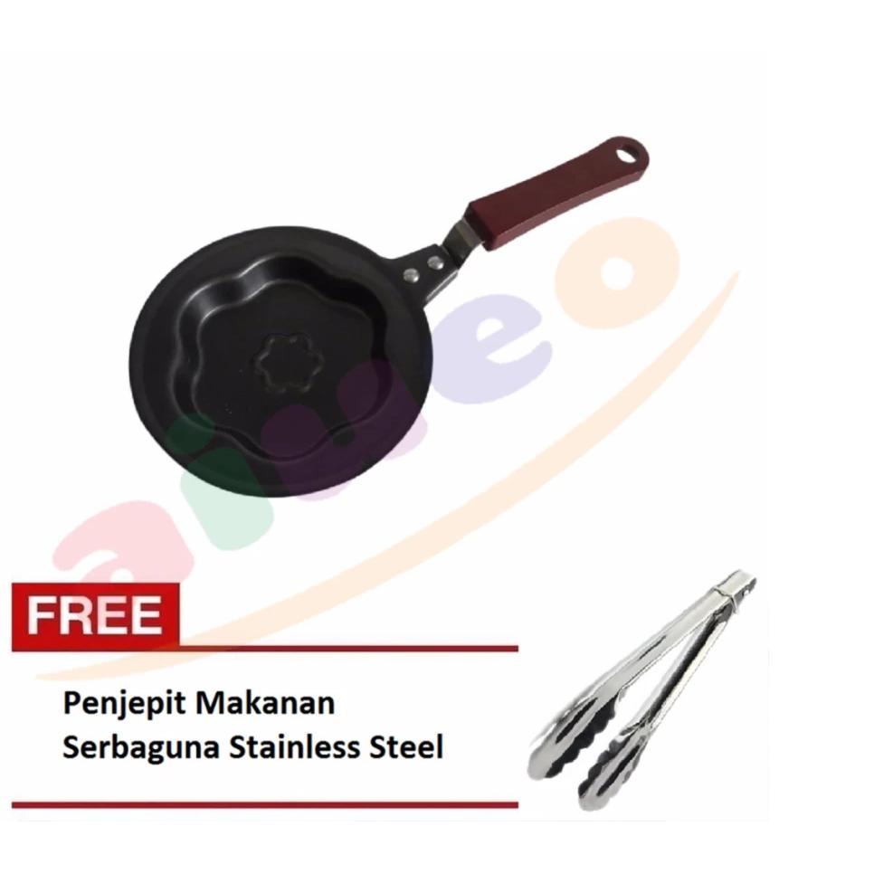 Ion Teflon Mini Non Stick Frying Fry Pan - Wajan Masak Karakter Anti Lengket Motif Bunga Bundling Penjepit Makanan Serbaguna Stainless Steel - 1 Pcs Ion Teflon Mini Non Stick Frying Fry Pan - Wajan Masak Karakter Anti Lengket Motif Bunga Bundling Penjepit Makanan Serbaguna Stainless Steel - 1 Pcs