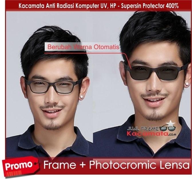 Lensa Photocromic + Kacamata Korea Minus |Frame + Photochromic