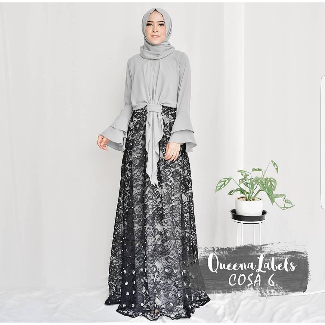 Baju Original Cosa Maxy  Dress Wolfice Muslim Casual Pakaian Muslim Wanita Muslim Modern Terbaru Termurah 2018