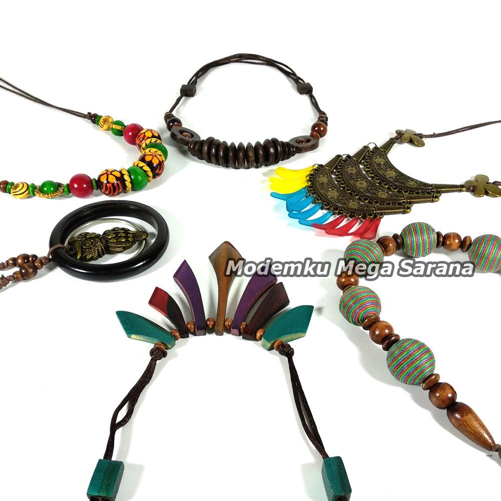 Kerajinan Jogja Kalung Etnik Isi 6 Model - Paket Gemini